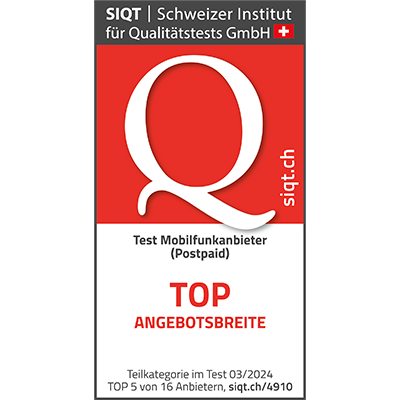 SIQT Testergebnis: TOP Angebotsbreite Mobilfunkanbieter
